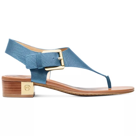 MICHAEL Michael Kors Shoes - Michael Kors London Thong Blue Block Heel Sandals